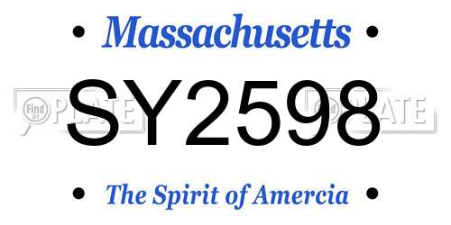 SY2598 Massachusetts License Plate