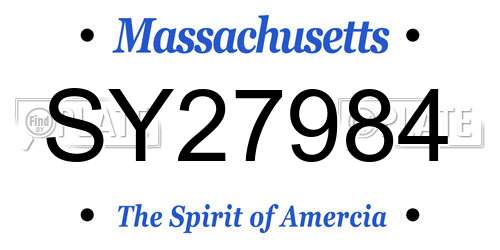 SY27984 Massachusetts License Plate