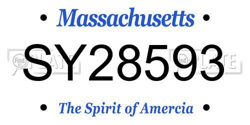 SY28593 Massachusetts License Plate