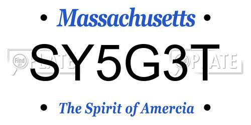 SY5G3T Massachusetts License Plate
