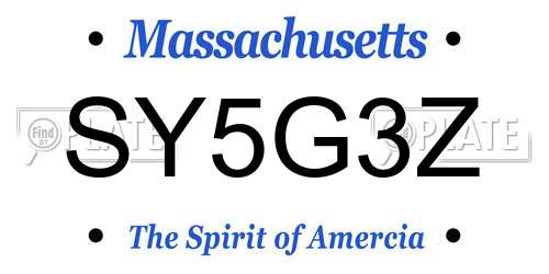SY5G3Z Massachusetts License Plate