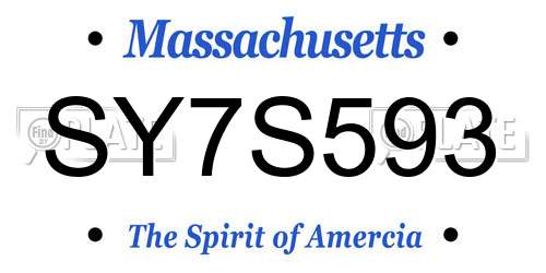 SY7S593 Massachusetts License Plate