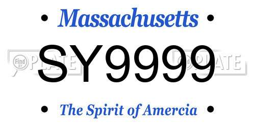 SY9999 Massachusetts License Plate