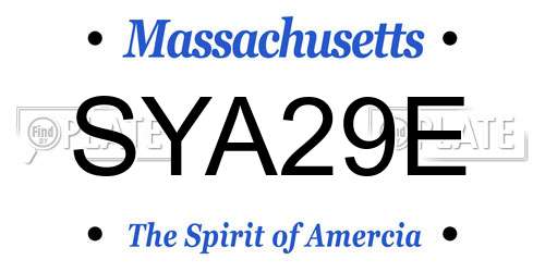 SYA29E Massachusetts License Plate