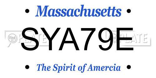 SYA79E Massachusetts License Plate