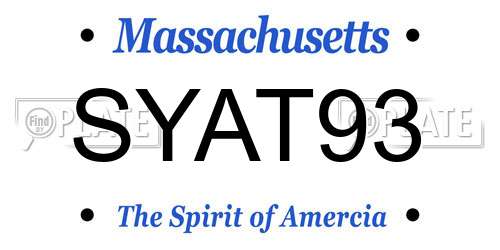 SYAT93 Massachusetts License Plate