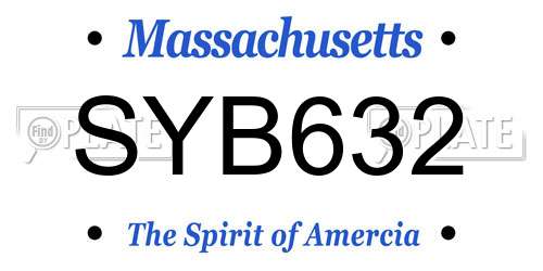 SYB632 Massachusetts License Plate