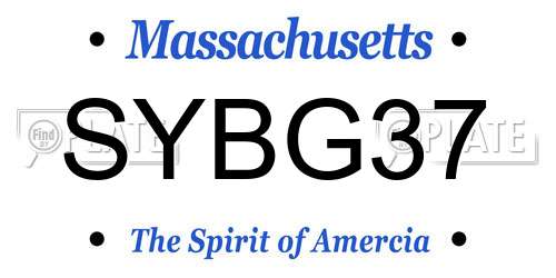 SYBG37 Massachusetts License Plate