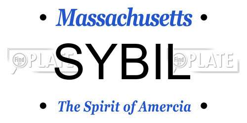 SYBIL Massachusetts License Plate