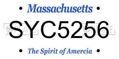 SYC5256 Massachusetts License Plate