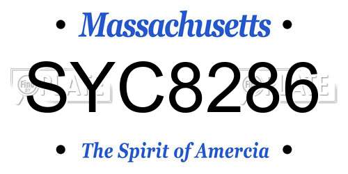 SYC8286 Massachusetts License Plate