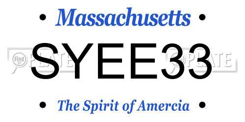 SYEE33 Massachusetts License Plate