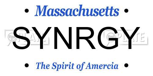 SYNRGY Massachusetts License Plate