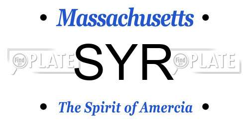 SYR Massachusetts License Plate