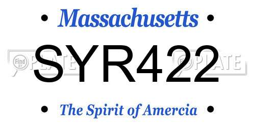 SYR422 Massachusetts License Plate