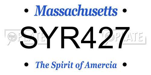 SYR427 Massachusetts License Plate
