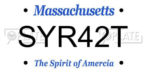 SYR42T Massachusetts License Plate