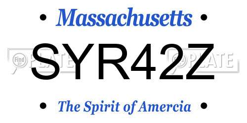 SYR42Z Massachusetts License Plate