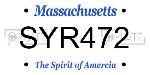 SYR472 Massachusetts License Plate