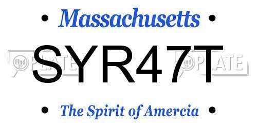 SYR47T Massachusetts License Plate