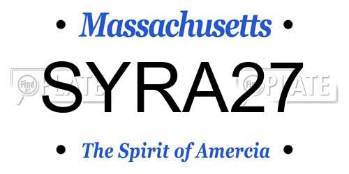SYRA27 Massachusetts License Plate