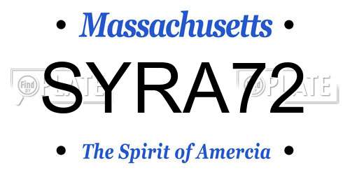SYRA72 Massachusetts License Plate