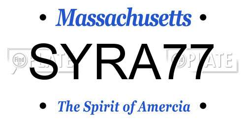 SYRA77 Massachusetts License Plate