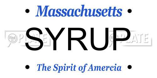 SYRUP Massachusetts License Plate