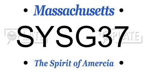 SYSG37 Massachusetts License Plate