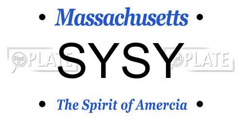 SYSY Massachusetts License Plate
