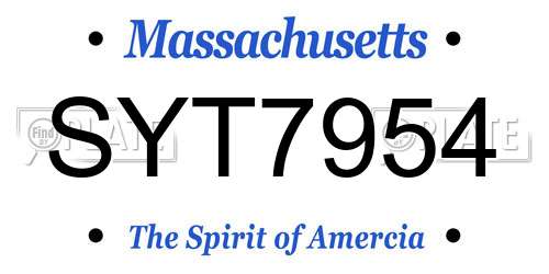 SYT7954 Massachusetts License Plate