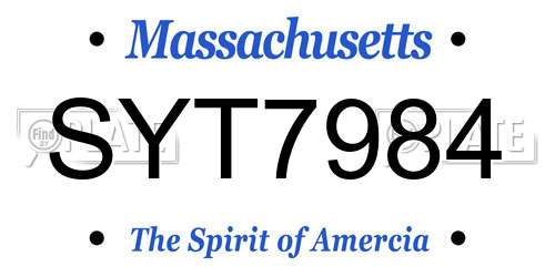 SYT7984 Massachusetts License Plate