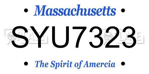 SYU7323 Massachusetts License Plate