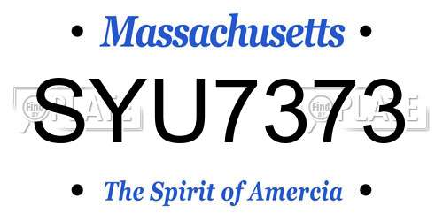 SYU7373 Massachusetts License Plate