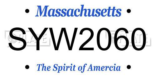 SYW2060 Massachusetts License Plate