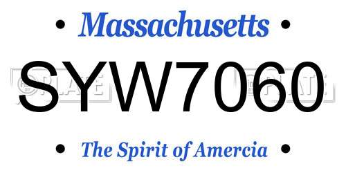 SYW7060 Massachusetts License Plate