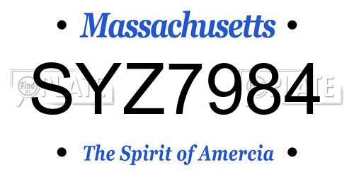 SYZ7984 Massachusetts License Plate