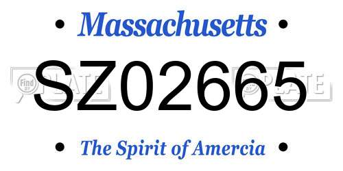 SZ02665 Massachusetts License Plate