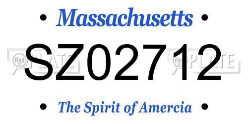 SZ02712 Massachusetts License Plate