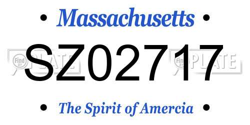 SZ02717 Massachusetts License Plate