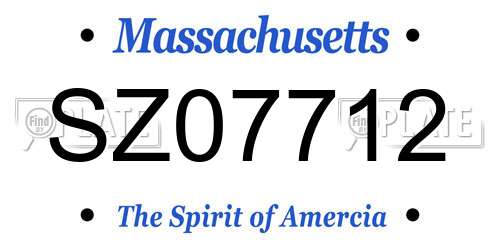 SZ07712 Massachusetts License Plate