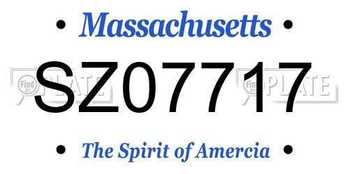 SZ07717 Massachusetts License Plate