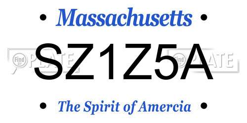SZ1Z5A Massachusetts License Plate