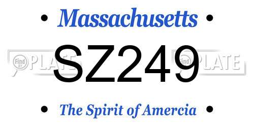 SZ249 Massachusetts License Plate