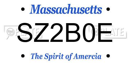SZ2B0E Massachusetts License Plate