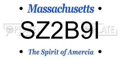 SZ2B9I Massachusetts License Plate