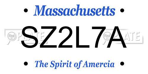 SZ2L7A Massachusetts License Plate