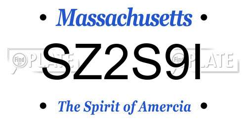 SZ2S9I Massachusetts License Plate