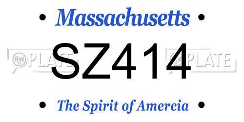SZ414 Massachusetts License Plate