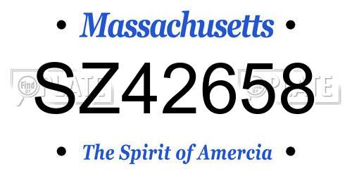 SZ42658 Massachusetts License Plate